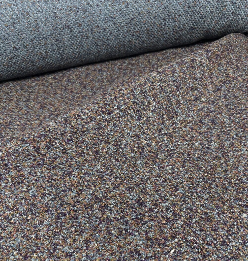 SAVEL Confetti Blueberry Chocolate Boucle Upholstery Fabric 5Y 55” Italy